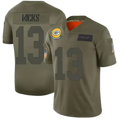 Men's Limited Dontayvion Wicks Green Bay Packers Camo 2019 Salute to Service Jersey