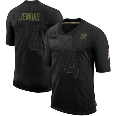 Men's Limited Elgton Jenkins Green Bay Packers Black 2020 Salute To Service Jersey