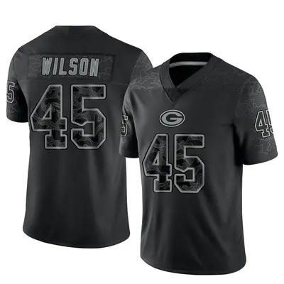 Men's Limited Eric Wilson Green Bay Packers Black Reflective Jersey