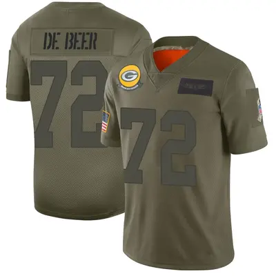 Men's Limited Gerhard de Beer Green Bay Packers Camo 2019 Salute to Service Jersey