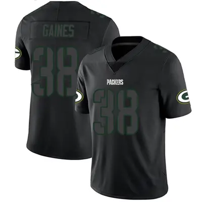 Men's Limited Innis Gaines Green Bay Packers Black Impact Jersey