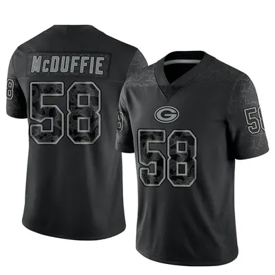 Men's Limited Isaiah McDuffie Green Bay Packers Black Reflective Jersey