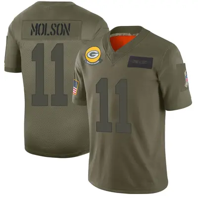 Men's Limited JJ Molson Green Bay Packers Camo 2019 Salute to Service Jersey