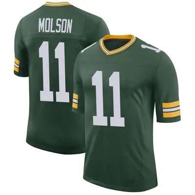 Men's Limited JJ Molson Green Bay Packers Green Classic Jersey