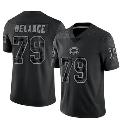Men's Limited Jean Delance Green Bay Packers Black Reflective Jersey