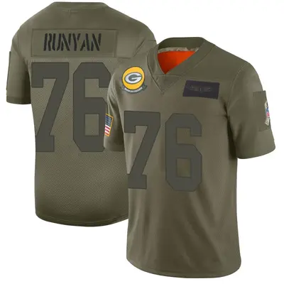 Men's Limited Jon Runyan Green Bay Packers Camo 2019 Salute to Service Jersey