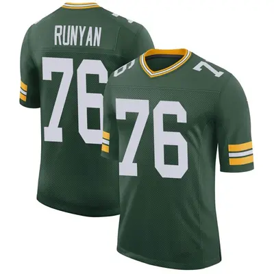 Men's Limited Jon Runyan Green Bay Packers Green Classic Jersey