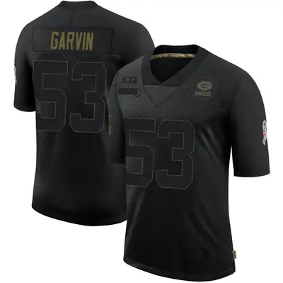 Men's Limited Jonathan Garvin Green Bay Packers Black 2020 Salute To Service Jersey