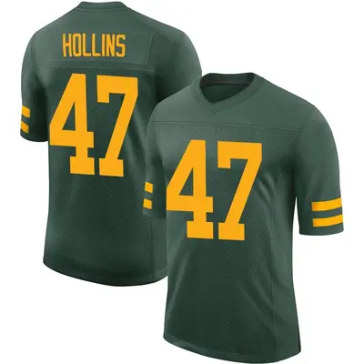 Men's Limited Justin Hollins Green Bay Packers Green Alternate Vapor Jersey