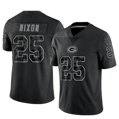 Men's Limited Keisean Nixon Green Bay Packers Black Reflective Jersey