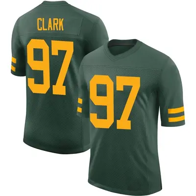 Men's Limited Kenny Clark Green Bay Packers Green Alternate Vapor Jersey