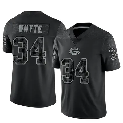 Men's Limited Kerrith Whyte Green Bay Packers Black Reflective Jersey