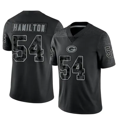 Men's Limited LaDarius Hamilton Green Bay Packers Black Reflective Jersey