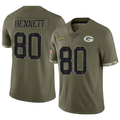 Men's Limited Martellus Bennett Green Bay Packers Olive 2022 Salute To Service Jersey