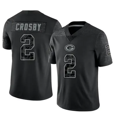 Men's Limited Mason Crosby Green Bay Packers Black Reflective Jersey