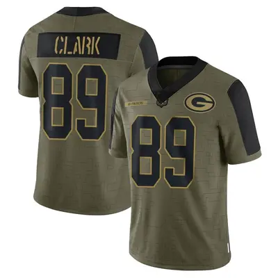 Men's Limited Michael Clark Green Bay Packers Olive 2021 Salute To Service Jersey
