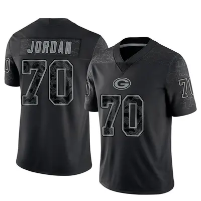 Men's Limited Michael Jordan Green Bay Packers Black Reflective Jersey