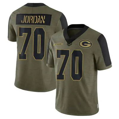 Men's Limited Michael Jordan Green Bay Packers Olive 2021 Salute To Service Jersey