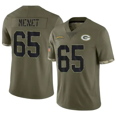 Men's Limited Michal Menet Green Bay Packers Olive 2022 Salute To Service Jersey