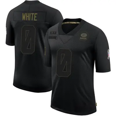 Men's Limited Parker White Green Bay Packers Black 2020 Salute To Service Jersey