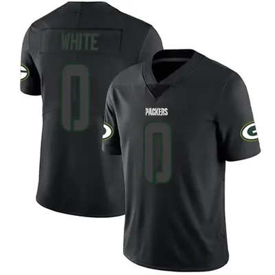Men's Limited Parker White Green Bay Packers Black Impact Jersey