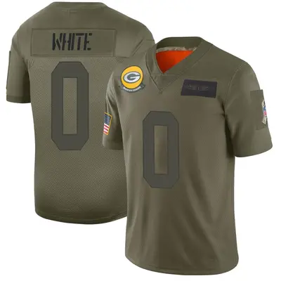 Men's Limited Parker White Green Bay Packers Camo 2019 Salute to Service Jersey