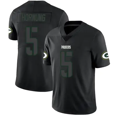 Men's Limited Paul Hornung Green Bay Packers Black Impact Jersey