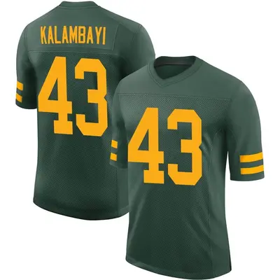 Men's Limited Peter Kalambayi Green Bay Packers Green Alternate Vapor Jersey