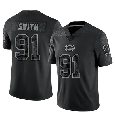 Men's Limited Preston Smith Green Bay Packers Black Reflective Jersey