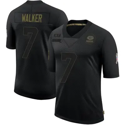 Men's Limited Quay Walker Green Bay Packers Black 2020 Salute To Service Jersey