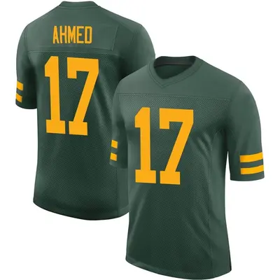 Men's Limited Ramiz Ahmed Green Bay Packers Green Alternate Vapor Jersey