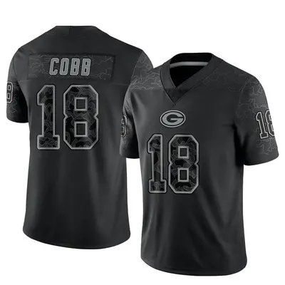 Men's Limited Randall Cobb Green Bay Packers Black Reflective Jersey