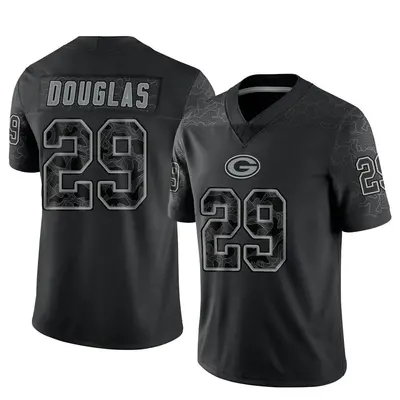 Men's Limited Rasul Douglas Green Bay Packers Black Reflective Jersey