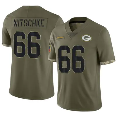 Men's Limited Ray Nitschke Green Bay Packers Olive 2022 Salute To Service Jersey