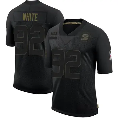 Men's Limited Reggie White Green Bay Packers Black 2020 Salute To Service Jersey