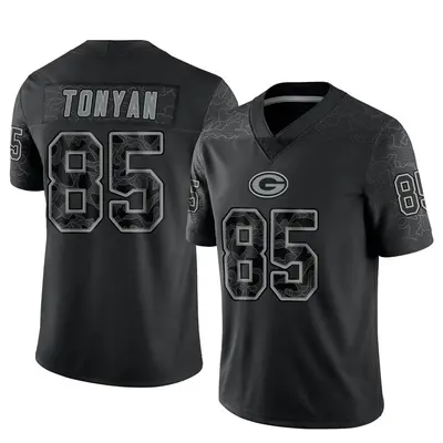 Men's Limited Robert Tonyan Green Bay Packers Black Reflective Jersey