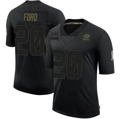 Men's Limited Rudy Ford Green Bay Packers Black 2020 Salute To Service Jersey
