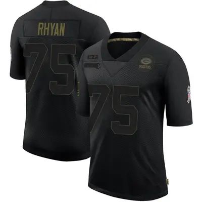 Men's Limited Sean Rhyan Green Bay Packers Black 2020 Salute To Service Jersey