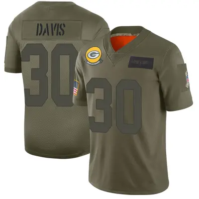Men's Limited Shawn Davis Green Bay Packers Camo 2019 Salute to Service Jersey