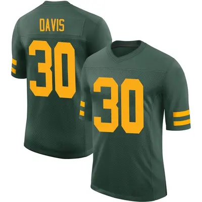 Men's Limited Shawn Davis Green Bay Packers Green Alternate Vapor Jersey