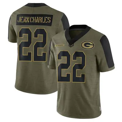 Men's Limited Shemar Jean-Charles Green Bay Packers Olive 2021 Salute To Service Jersey