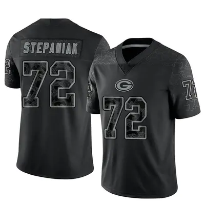 Men's Limited Simon Stepaniak Green Bay Packers Black Reflective Jersey