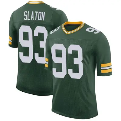 Men's Limited T.J. Slaton Green Bay Packers Green Classic Jersey