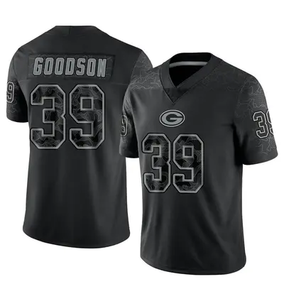 Men's Limited Tyler Goodson Green Bay Packers Black Reflective Jersey