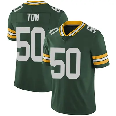 Men's Limited Zach Tom Green Bay Packers Green Team Color Vapor Untouchable Jersey