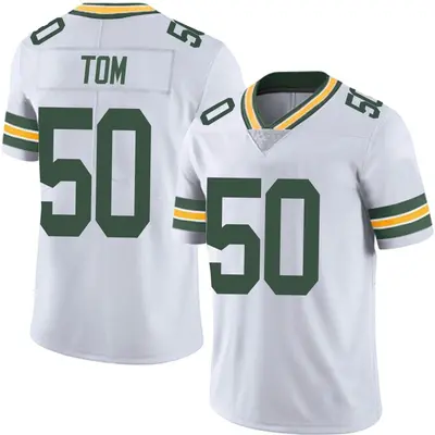 Men's Limited Zach Tom Green Bay Packers White Vapor Untouchable Jersey