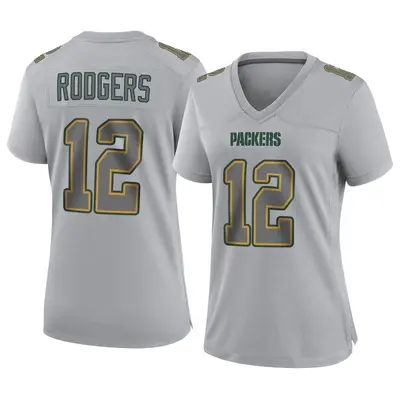 Women's Game Aaron Rodgers Green Bay Packers Gray Atmosphere Fashion Jersey