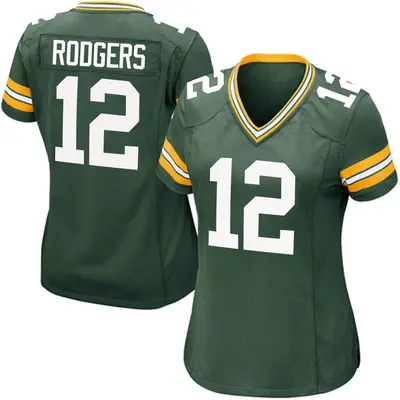 Women's Game Aaron Rodgers Green Bay Packers Green Team Color Jersey
