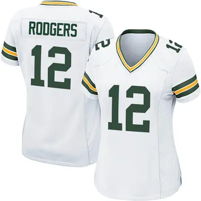 Women's Game Aaron Rodgers Green Bay Packers White Jersey