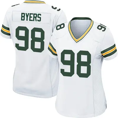 Women's Game Akial Byers Green Bay Packers White Jersey